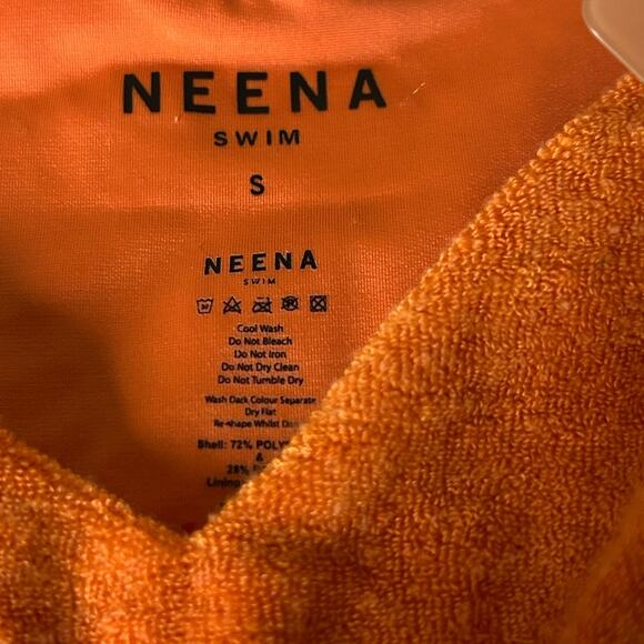 Neena  Swim Orange Terrycloth Bikini Bottoms size S NWT - Picture 2 of 8
